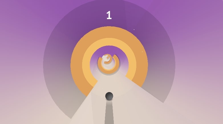 Beware of moving obstacles in Tunnel Ball game at Slopeio.org