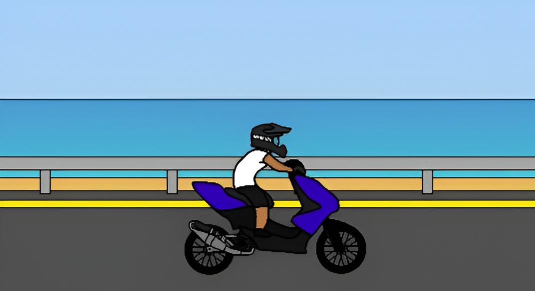 Players can choose their own motobike color and equip their racer in the Wheelie Master game at Slopeio.org