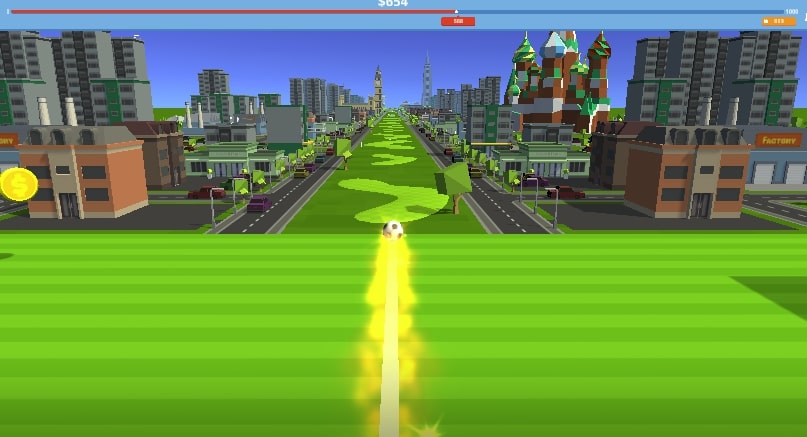 The perfect kick will send your ball far in the Orbit Kick game at Slopeio.org